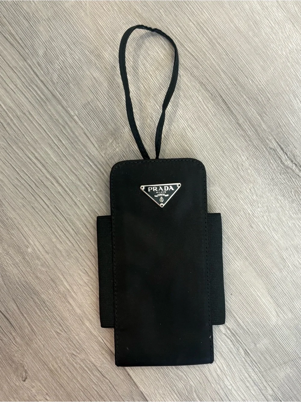 Prada Black Nylon Phone Case with Triangle Logo